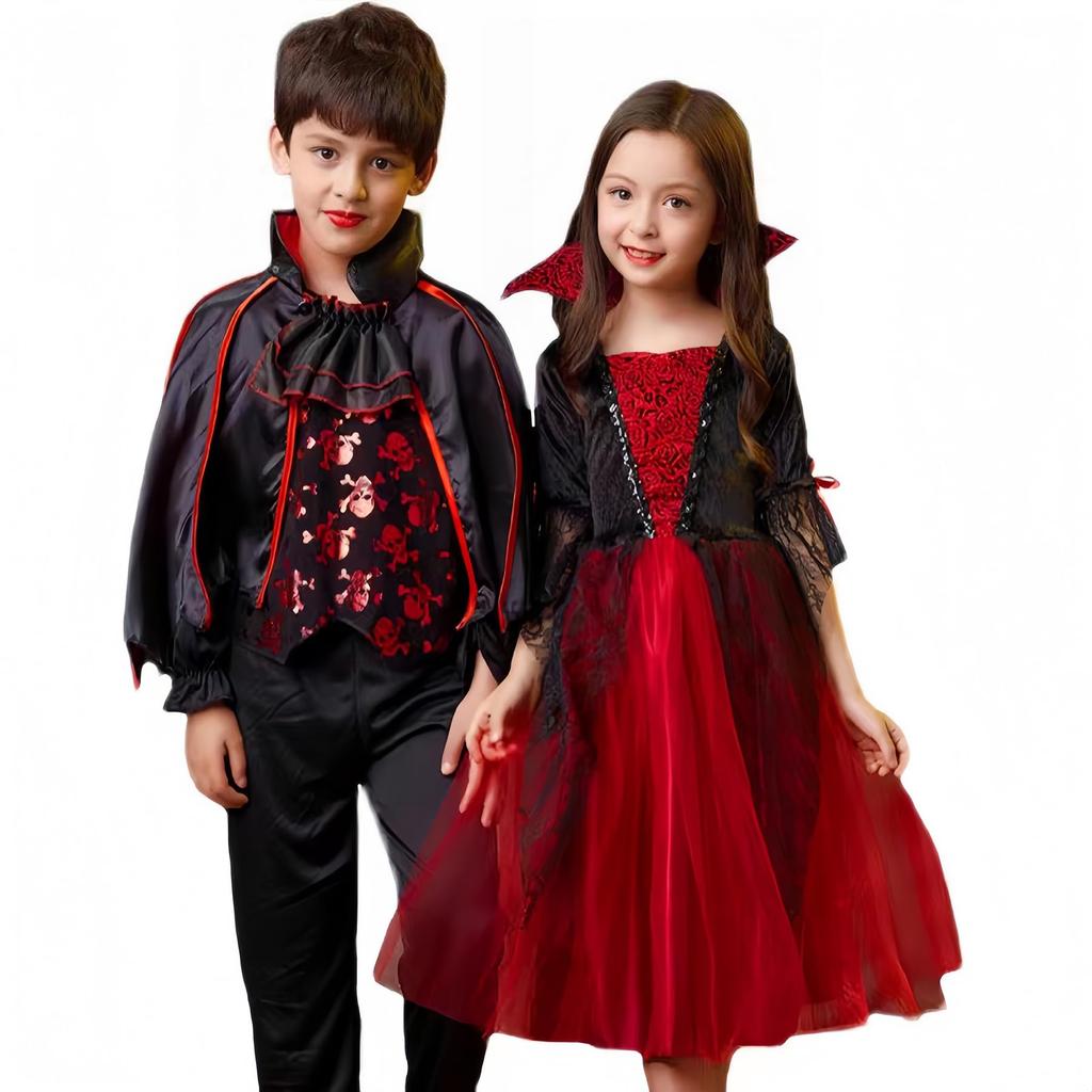 Lalapala Halloween Cosplay Vampire Costume for Devil Witch Vampire Cosplay Princess Kids Costume School Stage Birthday Gift Size Girls, Kids'