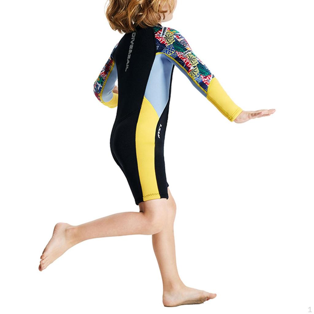 2.5mm Neoprene Wetsuit Kids Boys Sun Protection Thermal Swimsuit Wet Suit for Surfing Water