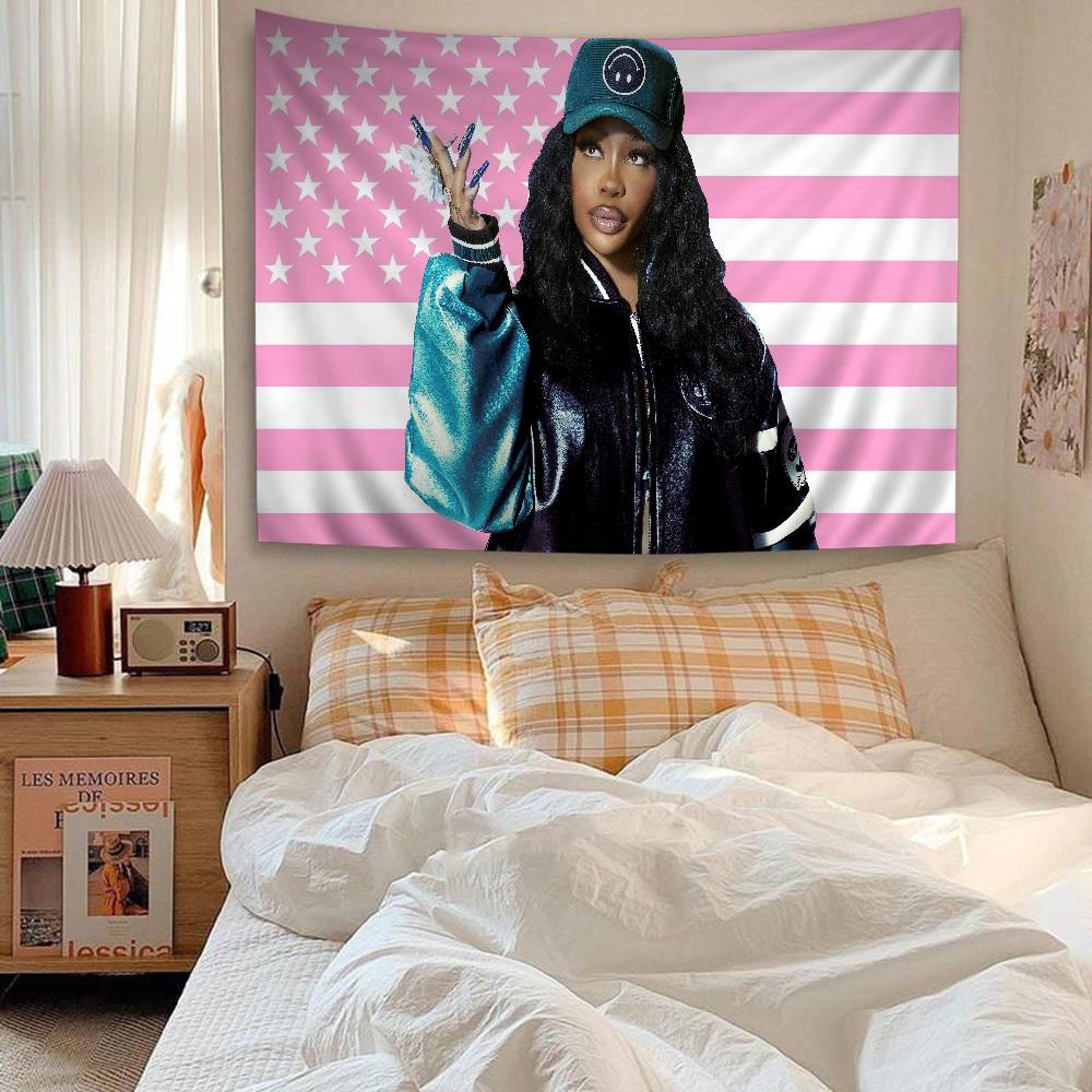 Singer Sza American Tapestry Art Printing Japanese Wall Tapestry Anime Wall Hanging Home Decor