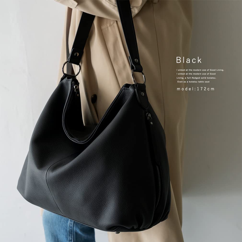 VITAFELICE Genuine Leather One-Shoulder Bag for Women, Vinb-21c24n (Black)