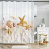 Seaside Scenic Beach Shells Shower Curtains Bathroom Curtain Frabic Waterproof Polyester Bath Curtains for Bathroom 180x180cm