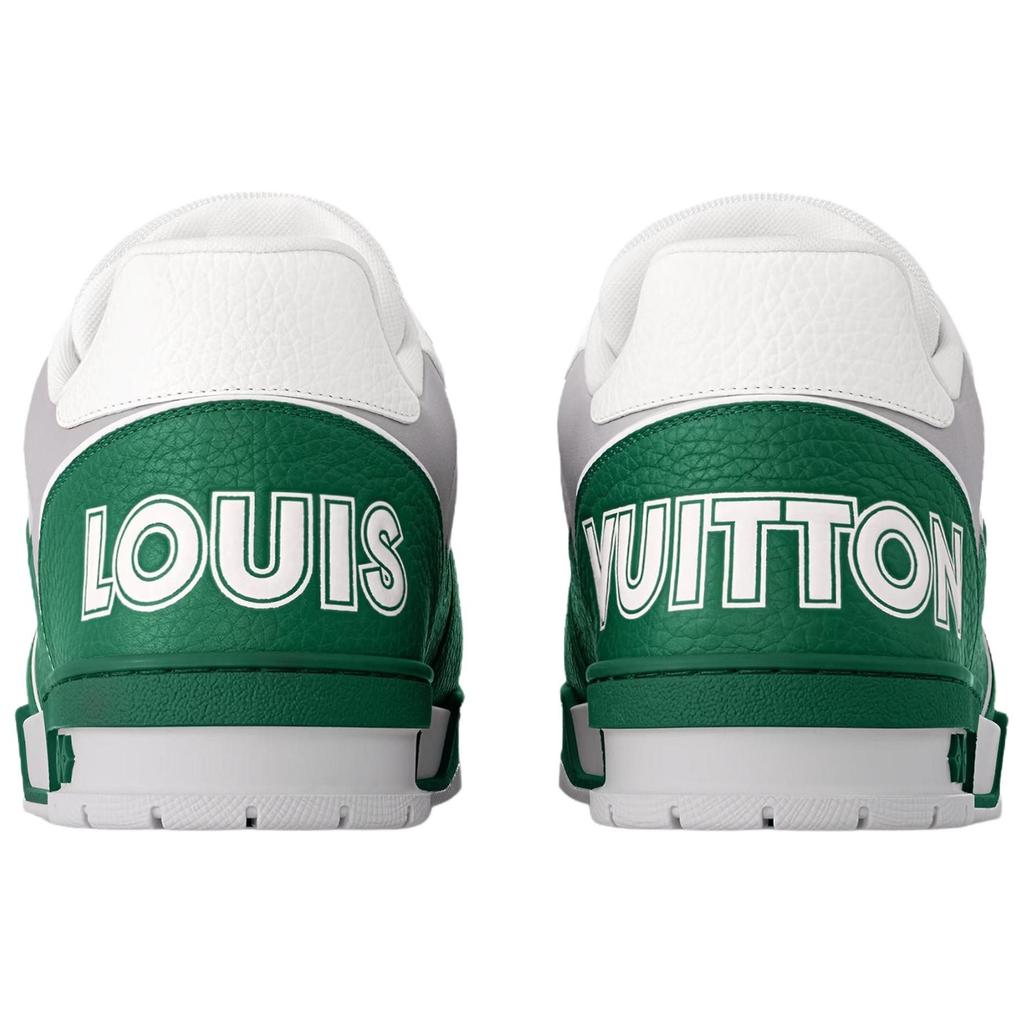 LOUIS VUITTON Trainer Cow Leather Low top Skateboard Shoes Men's Green 1AHTCP