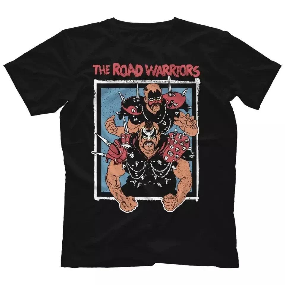 Vintage Wrestling Fan Tee; Road Warrior Style Graphic Shirt; Black Unisex Top S- Unisex T-Shirt