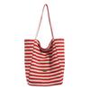 Niche high-value double-sided striped canvas bag 2025 new large-capacity casual versatile commuter shoulder tote bag