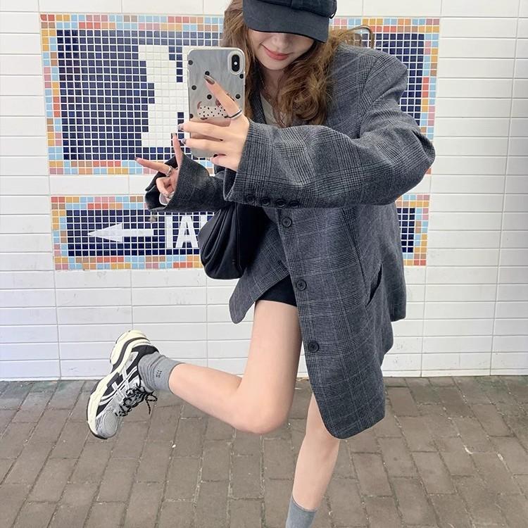 Su Yinyin Same Korean Girl~ Leather Retro Thick-soled Heightening Casual Running Sneakers Female Dad Shoes