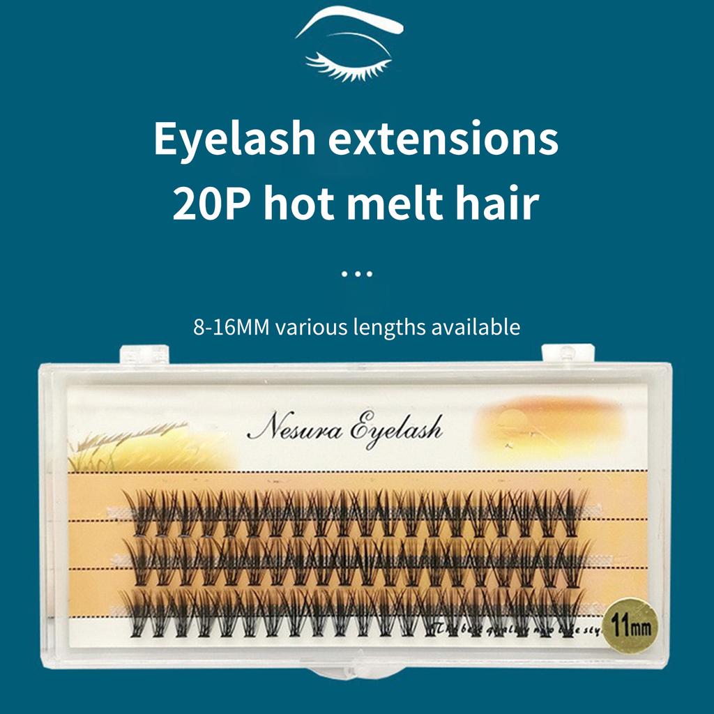 მოდური წამწამები ხვეული მარტივი საოპერაციო მინი კლასტერული მაკიაჟის ხელოვნური