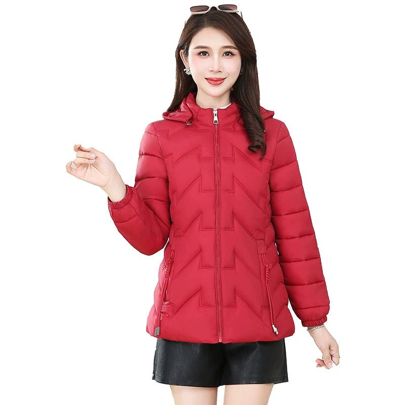 Casaco Acolchoado de Penas Feminino Curto Inverno Estilo Ocidental Casaco Acolchoado Leve Casaco Acolchoado para Mãe Casaco Emagrecedor