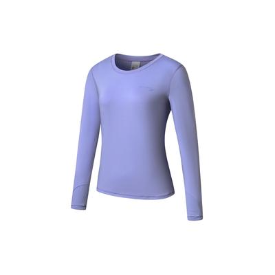 Solid Color Crew Neck Pullover Long Sleeve T-Shirt Women Tops Blue Purple SC1230199A-PP08