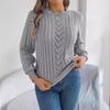 Women's Sweatshirt Casual Solid Colour Openwork Lantern Sleeve Pullover Knitwear Long-Sleeved Top