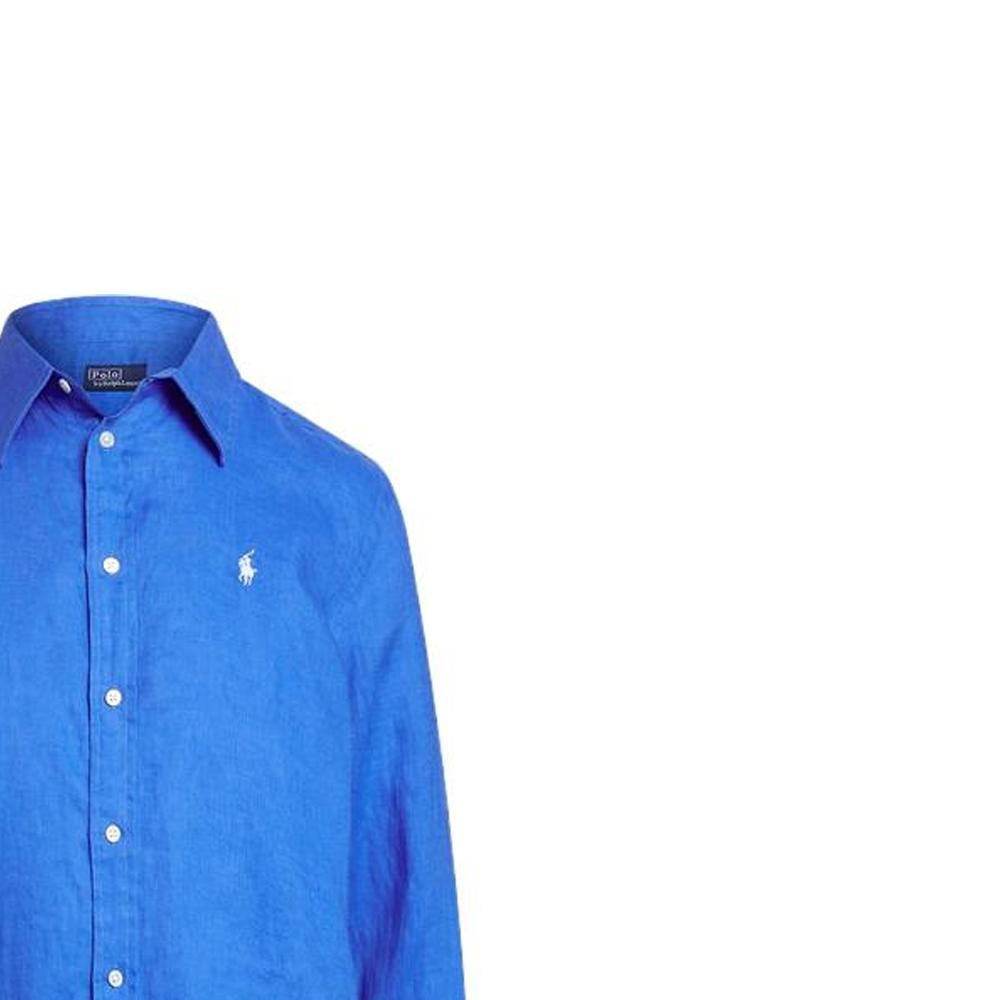 Polo Ralph Lauren SS23 Solid Color Logo Embroidered Single-Breasted Shirt Women Shirts Blue WMPOSHTNDO20441-400