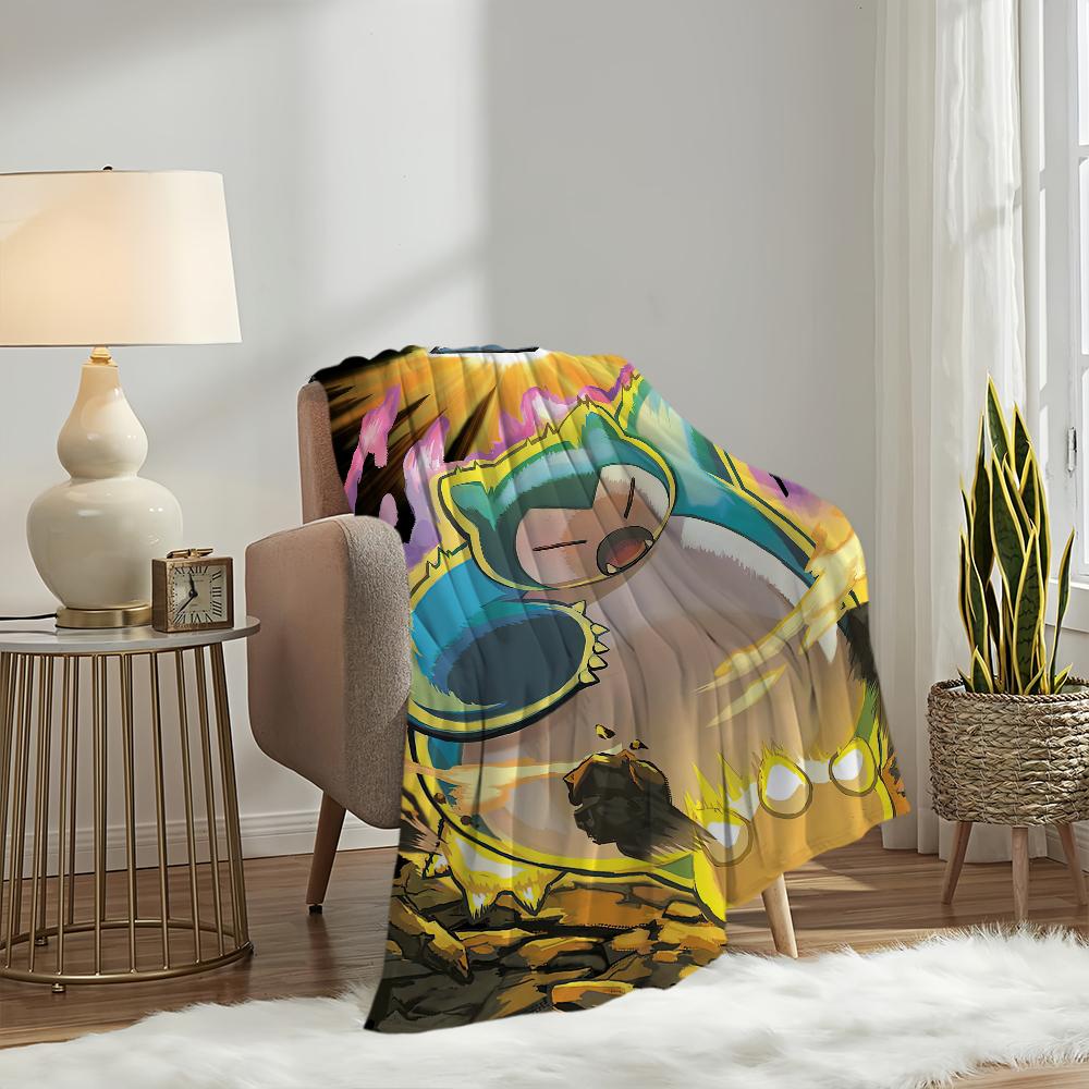 Süße Cartoon P-Pokemon S-Snorlax Decke Plüsch Nickerchen Sofa Teppich für Wohnzimmer Warmes Büro Schlafzimmer Geburtstag Zuhause Reise Kindergeschenke