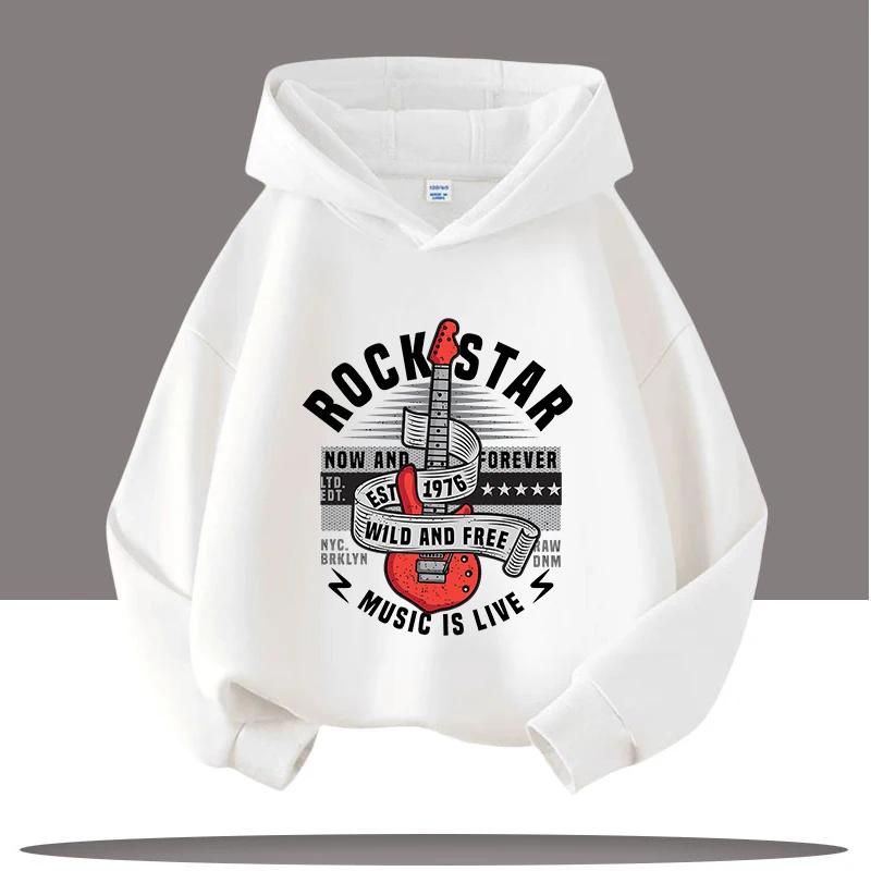 2025 New Style Boys' Sport Shirt Retro Digital Cartoon Print Children's Hooded Coat Girls' Casual Top Autumn/Winter Clothing