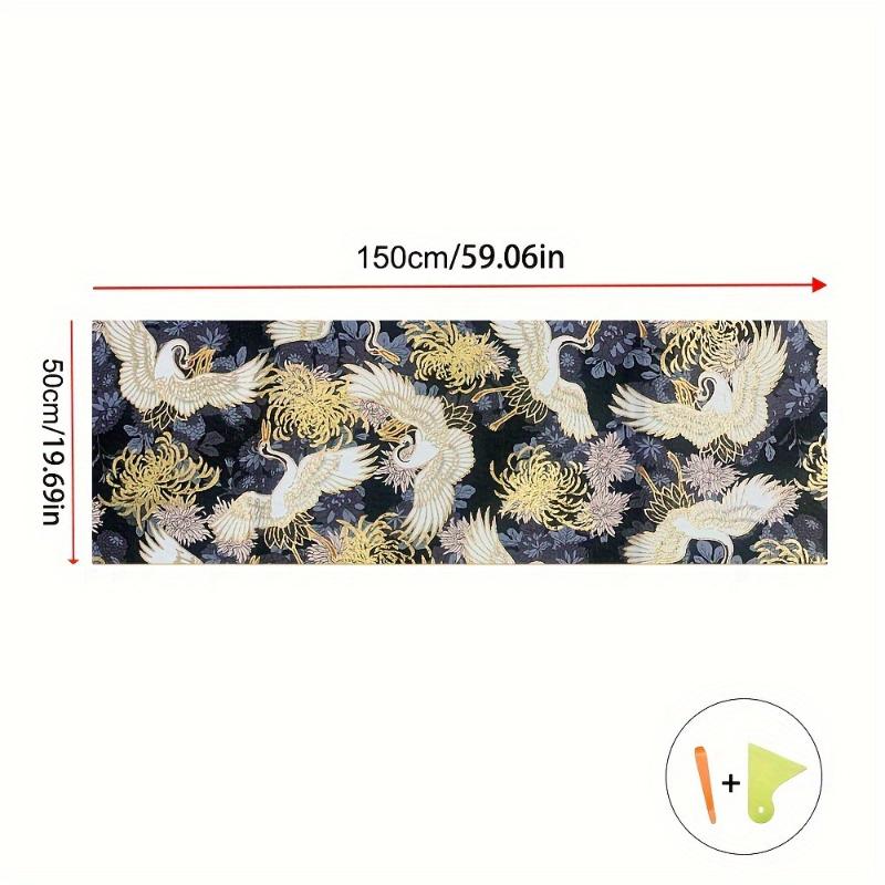 1Pcs High Grade Wear-Resistant Car Dashboard Door Panel Ceiling Decor Fabric Self-Adhesive Black Koi Fish Car Interior Sticker