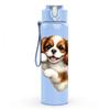 1PC Cute Puppy Dog 750ml Color Plastic Sports Water Bottle Leakproof Flip Straw Lid Suitable for Sports Office Home Use