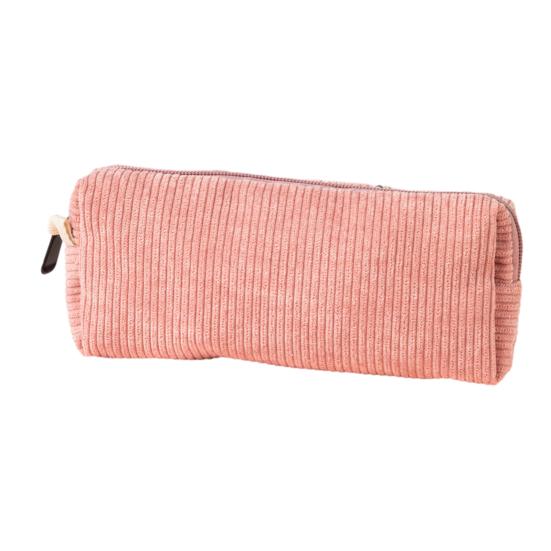 Corduroy Pencil Case Soft Small Pencil Pouch Organizer with Zipper Multifunctional Travel Makeup Coin Bag for Girls