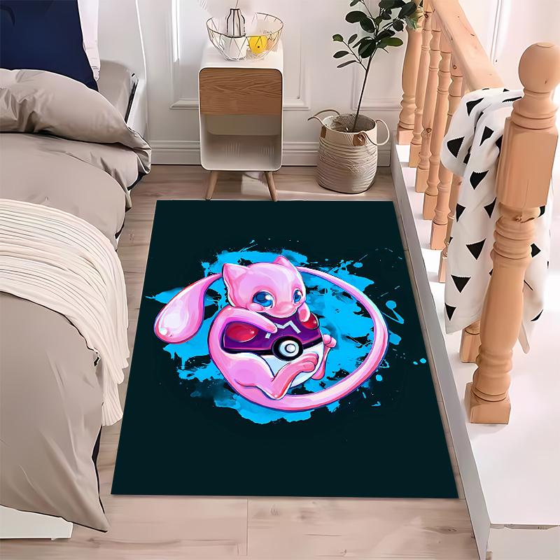 Cool Pokemon-Mewtwo Kreslený Anime Koberec do Obývacího Pokojového Herního Koberce Měkká Podlaha Kreslené Koberce Koupelnová Rohožka Jóga Podložka Domácí Dekor