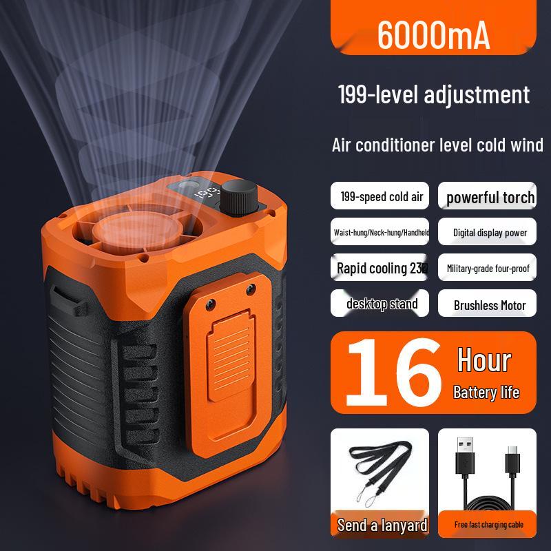 2026 High-Speed Waist Clip-On USB Fan for Outdoor Construction - Portable, Rechargeable & Compact