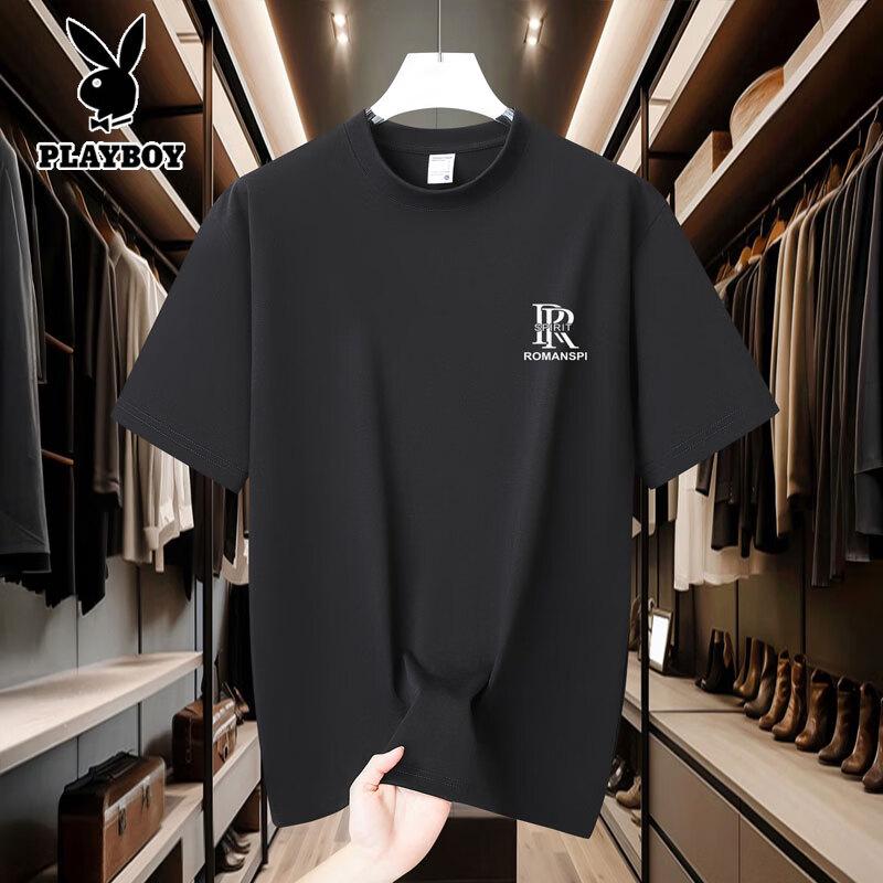 PLAYBOY Men s 2026 Summer Cotton Print Loose T-Shirt XL
