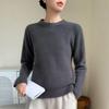 2025 Autumn/Winter Women's Thick Seven-Gauge Hollow-Out Semi-High Neck Cashmere Sweater Base Layer