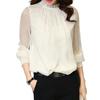 Spring Shirt Back Button Workwear Skin-touching Trendy Elegant Lady Casual Blouse Streetwear