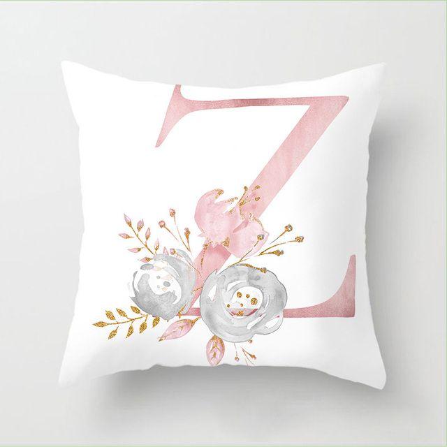 Flower Letter Pillow Soft and Breathable Sofa Car Lumbar Support Office Waist Protection Pillowcase