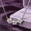 Exquisite Gold Filled  Moissanite Flower Pendant Necklace for Women Gift Cute Necklaces Certificate