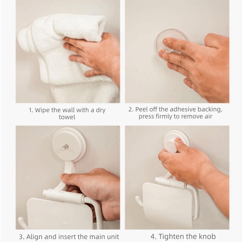 Waterproof Toilet Paper Holder ABS Material Suction Cup Toilet Paper Holder Humid Environment