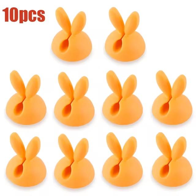 Cute Rabbit Ear Cable Manager Desktop Car Dashboard Charger Cables Clasp Clip Desk Line Organizer Bunny Ear Winder Holder