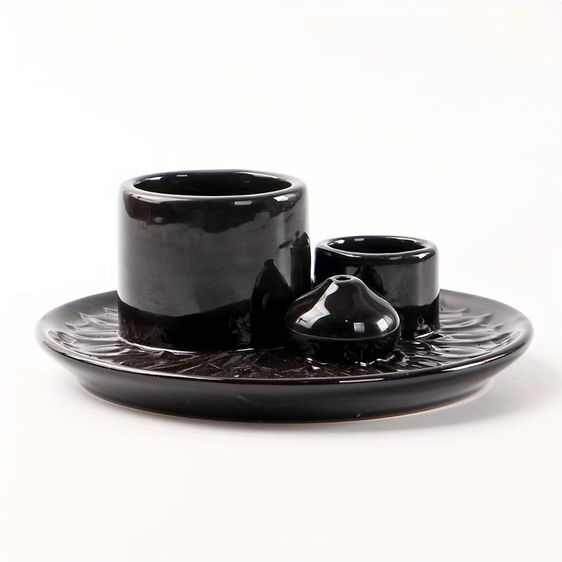 Ceramic Incense Holder 4-in-1 Ceramic Incense Burner Holder 1pc | Palo Santo & Sage Smudge Stand with Stick Candle Holder, Elegant Home Decor