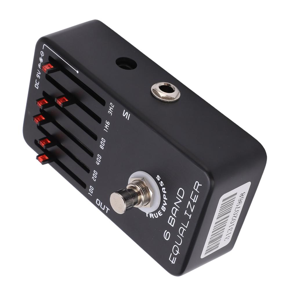6 Band Equalizer Electric Guitar Metal Effect Pedal with True Bypass LED Flash DC 9V 15mA