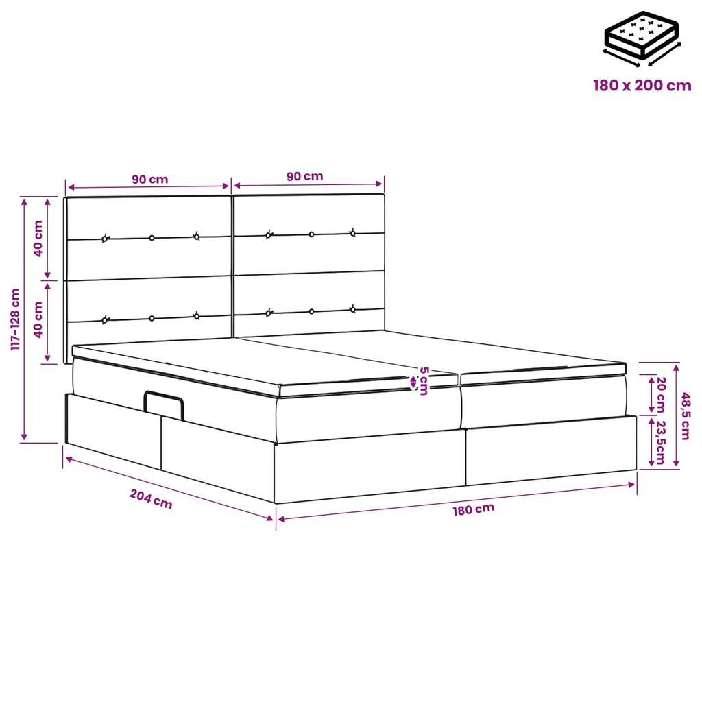 Storage Bed with Headboard Dark Blue 180 X 200 Cm Velvet