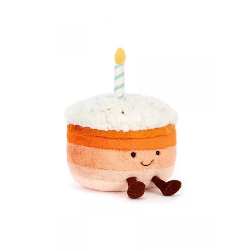 Cute Cherry Cake Plush Toy With Candle Soft Stuffed Doll Birthday Gift For Kids Home Party Decor