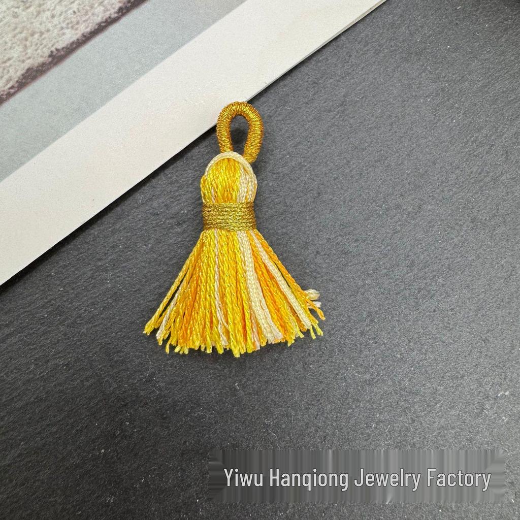 Korean Rainbow Tassel Pyssla Bead Keychain DIY Accessory