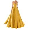 Evening Dress European and American   New Satin Temperament Long Suspender Banquet Host Suspender Evening Dress