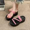 Fashion Shoes Woman 2025 Slippers Summer Pantofle Shale Female Beach Platform New Sabot Genuine Leather Slides Women's Genuine Leather S