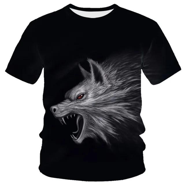 3D Dragon Print T-shirt Herr Mode Streetwear T-shirt Harajuku Cool Animal Shirt Anime kortärmade toppar T-shirts