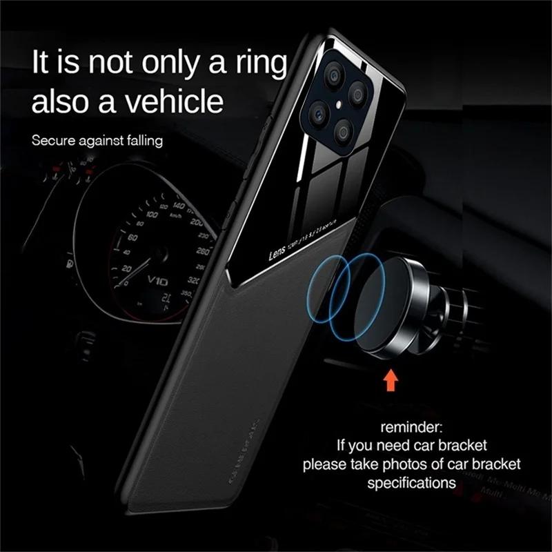 Car Magnetic Leather Phone Case for Honor X7C X7A X7B X8A X8B X9A X9B X6 X7 X8 X9 4G 5G TPU+PC Shockproof Protector Armor Cover