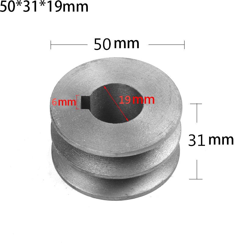 For A Type V Belt V Belt Pulley Dia 50mm 100 Cast Iron Double Slot Pulley Power Tool Accessory V Belt Pulley A Type