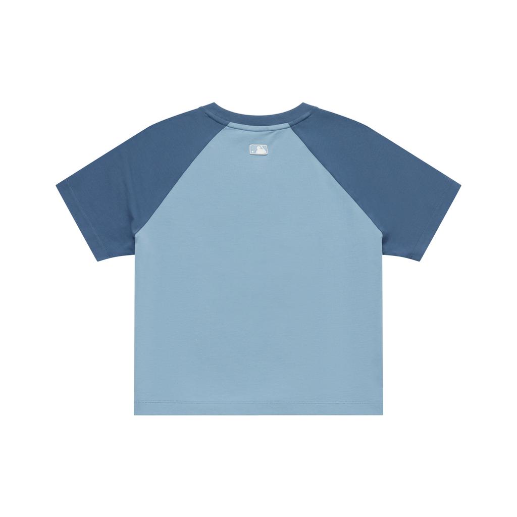 New MLB Preppy Style Collection Los Angeles Dodgers SS25 Raglan Sleeve T Shirt Women's Light Denim 3FTSV0853-07INL