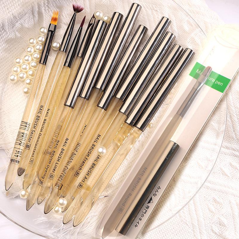 UV Gel Nail Art Brush Acrylic Drawing Painting French Line/Flower Pen Nails Tip Gradient Build Light Therapy Manicure Brush