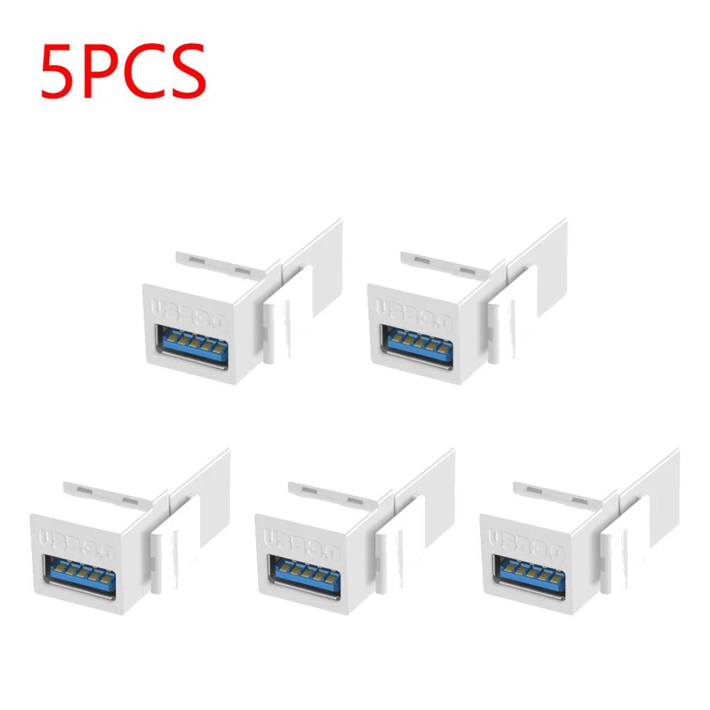 USB 3.0 Keystone Jack Inserts Connect Equipment with USB Port Snap-in Connector Socket Adapter Port for Wall Plate Outlet Panel
