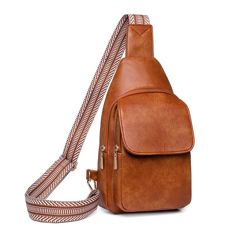 

Mobile phone fanny pack trendy brand women s breast bag Japanese simple and lightweight shoulder small backpack women s leisure sports breast bag