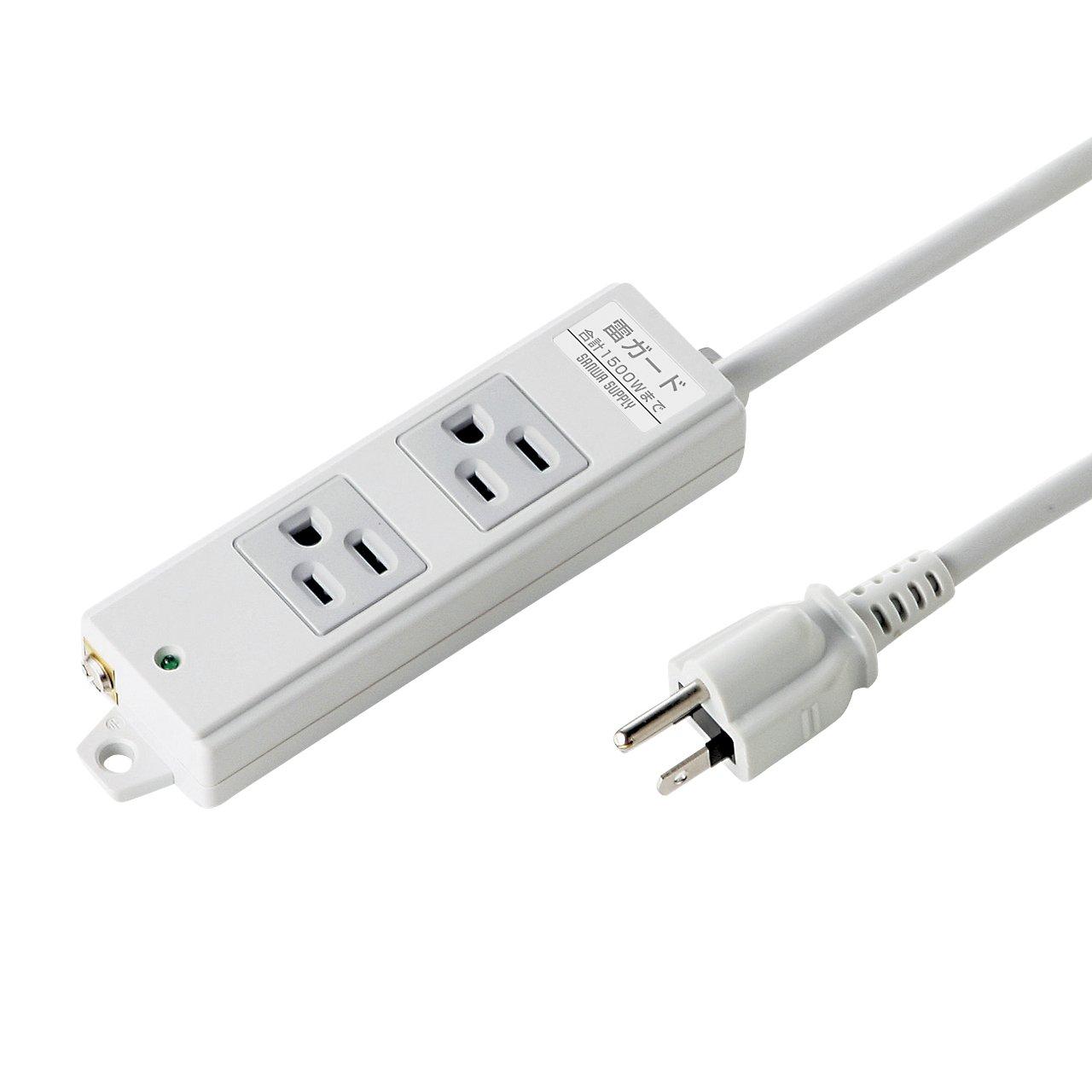 

Sanwa Supply Construction Site Lightning Guard 2 Tap, 3-Pin, Outlets, TAP-K2NSP-3 білий