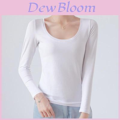 Cotton Crew Neck Slim Fit Long Sleeve Tshirt With Solid Color For Casual Wear