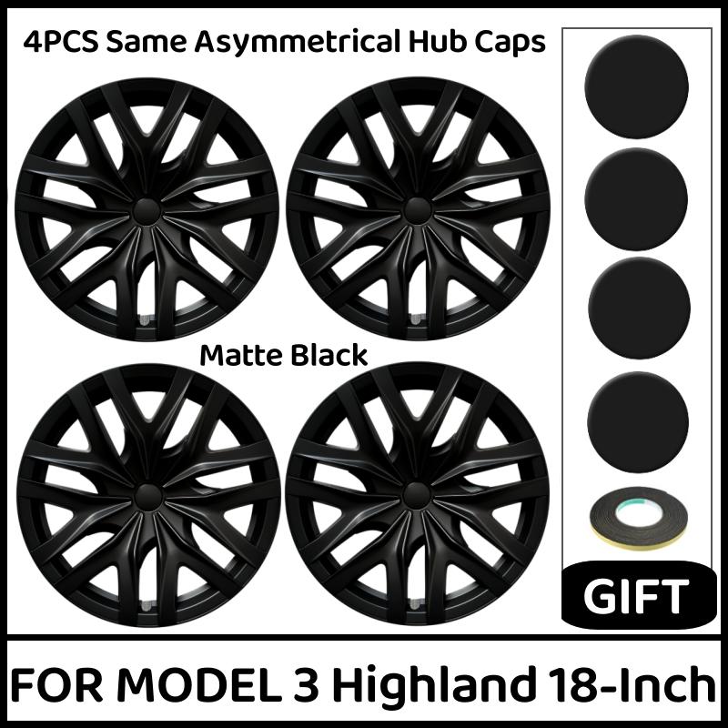 4PCS 18-Inch For Tesla Model 3 Wheel Cover Highland Performance Hub Caps Replacement Wheel Full Rim Cover Accessories 2024-2026
