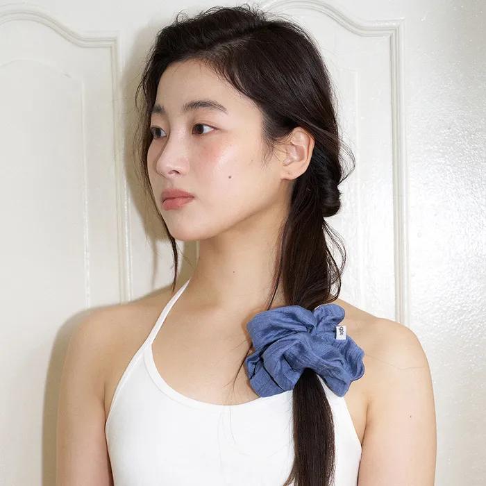 Mood Linen Scrunchie - Vintage Blue