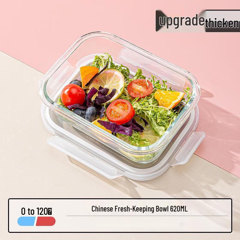 Qianxing Microwave-Safe Divided Glass Lunch Box Set