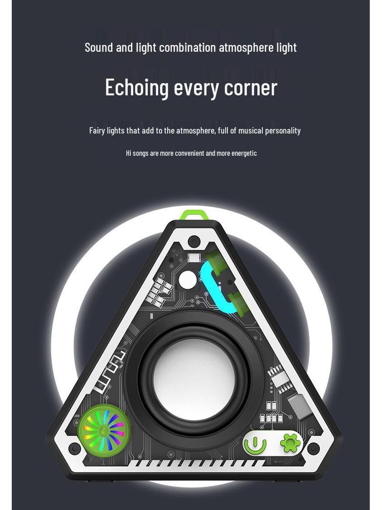 Compact Wireless Bluetooth Speaker - High Quality, Portable Outdoor Mecha Subwoofer V2, Mini Desktop Trendy Play