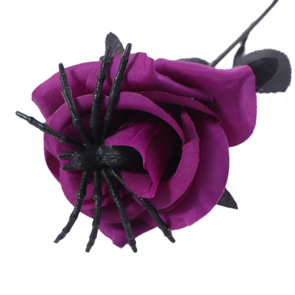 38cm Spider Rose Bouquet Gothic Fake Flower DIY Craft Halloween Artificial Rose  Ghost Festival