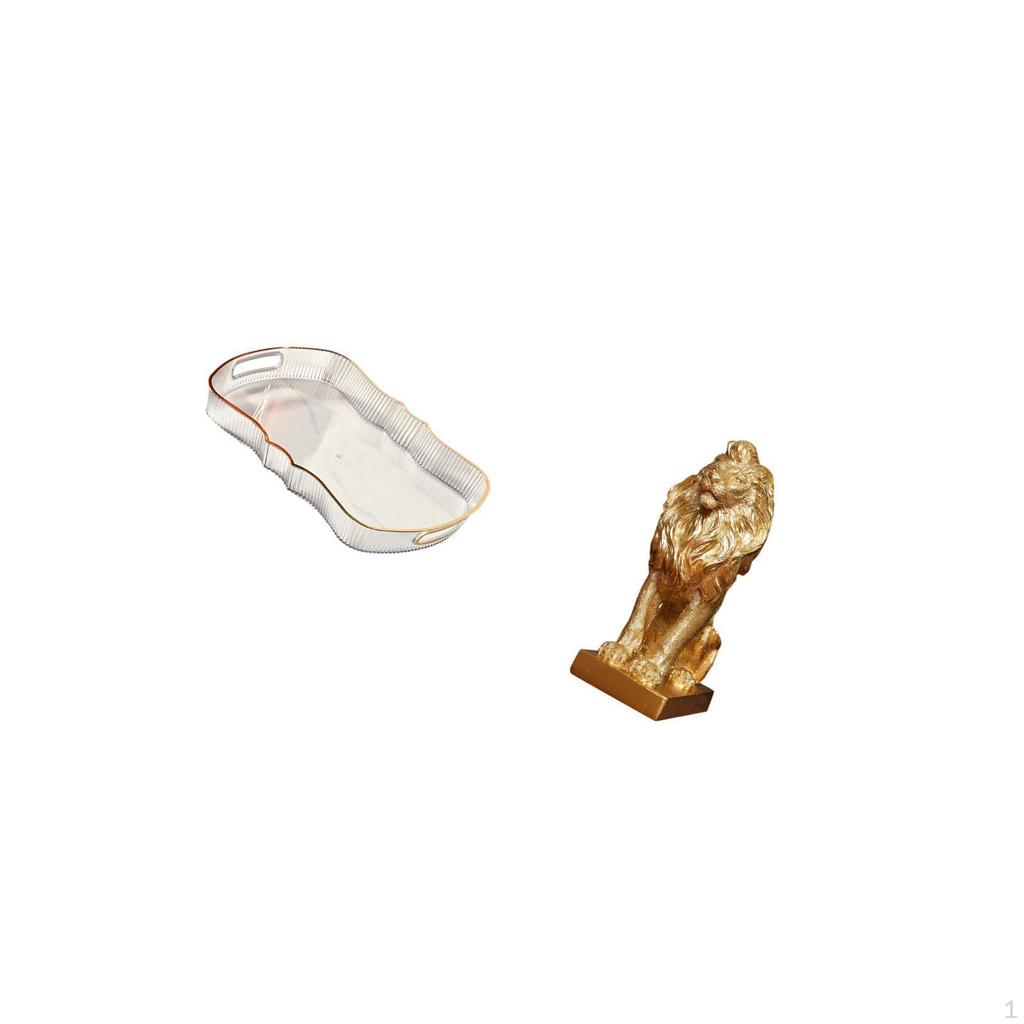 Elegant Lion Food And Cosmetic Storage Tray for Bathroom Vanity Cafe Tabletop Ornament